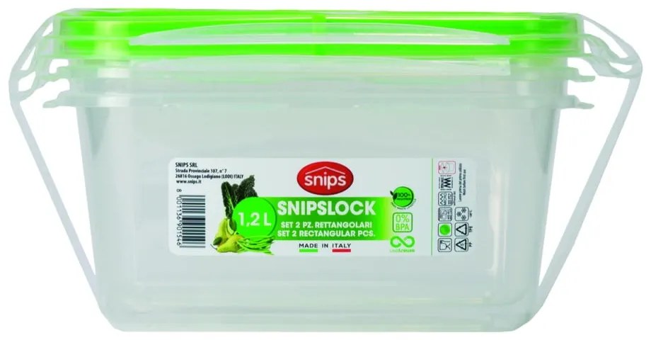 Set 2 cutii pentru alimente Snips, 1,2 l