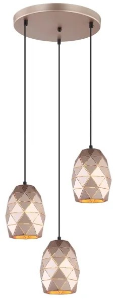 ITALUX MDM-3480/3A GD - Lustră pe cablu HARLEY 3xE27/40W/230V trandafir auriu