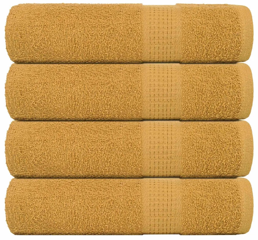 vidaXL Prosoape de baie 4 buc Aur 100x150 cm 360 g/m² 100% bumbac