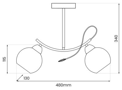 Lustră pe tijă CONNOR 2xE27/15W/230V crom lucios/alb