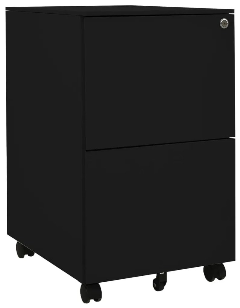 vidaXL Dulap dosare mobil, negru, 39x45x67 cm, oțel