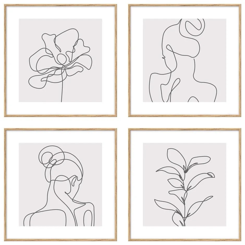 Tablouri 4 buc. 30x30 cm