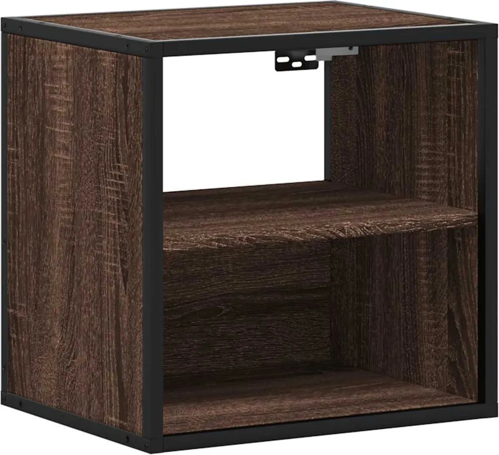 vidaXL Noptieră de perete, stejar maro, 40x31x39,5 cm