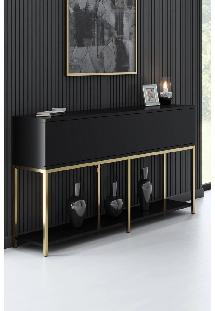 Măsuță consolă Vibubi 1 (negru + auriu) . 1093377