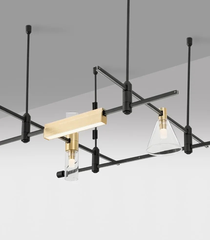 Accesoriu, Corp de iluminat pentru sistemul magnetic PUZZLE si GRAMMI, COCKTAIL alama satinata