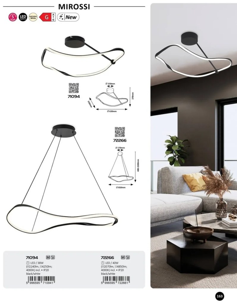 Lustra LED aplicata design modern Mirossi
