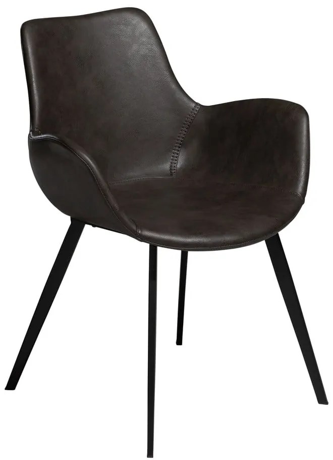 Scaun de sufragerie gri închis cu cotiere tapițat Hype – DAN-FORM Denmark