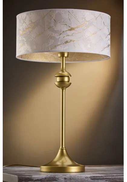 Jupiter 2112 - Lampă de masă KASZMIR 1xE27/15W/230V alb/auriu, decor marmură