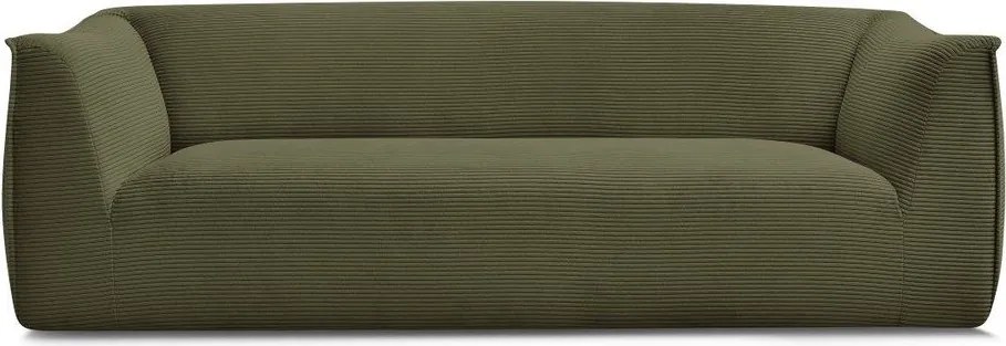 Canapea verde cu tapițerie din catifea reiată 242 cm Giorgia – Bobochic Paris