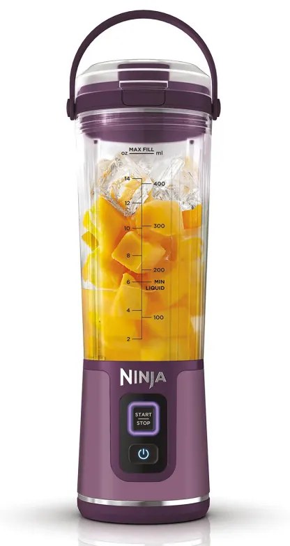 Blender portabil Ninja BC151EUPR, 7.4W, 530 ml, 6 lame otel, Zdrobire gheata, Pana la 10 cicluri, Fara BPA, USB-C, Violet
