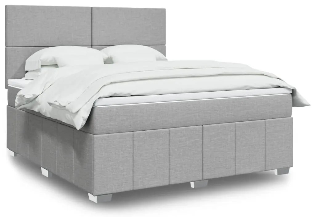 vidaXL Pat continental, gri deschis, 180x200 cm, material textil