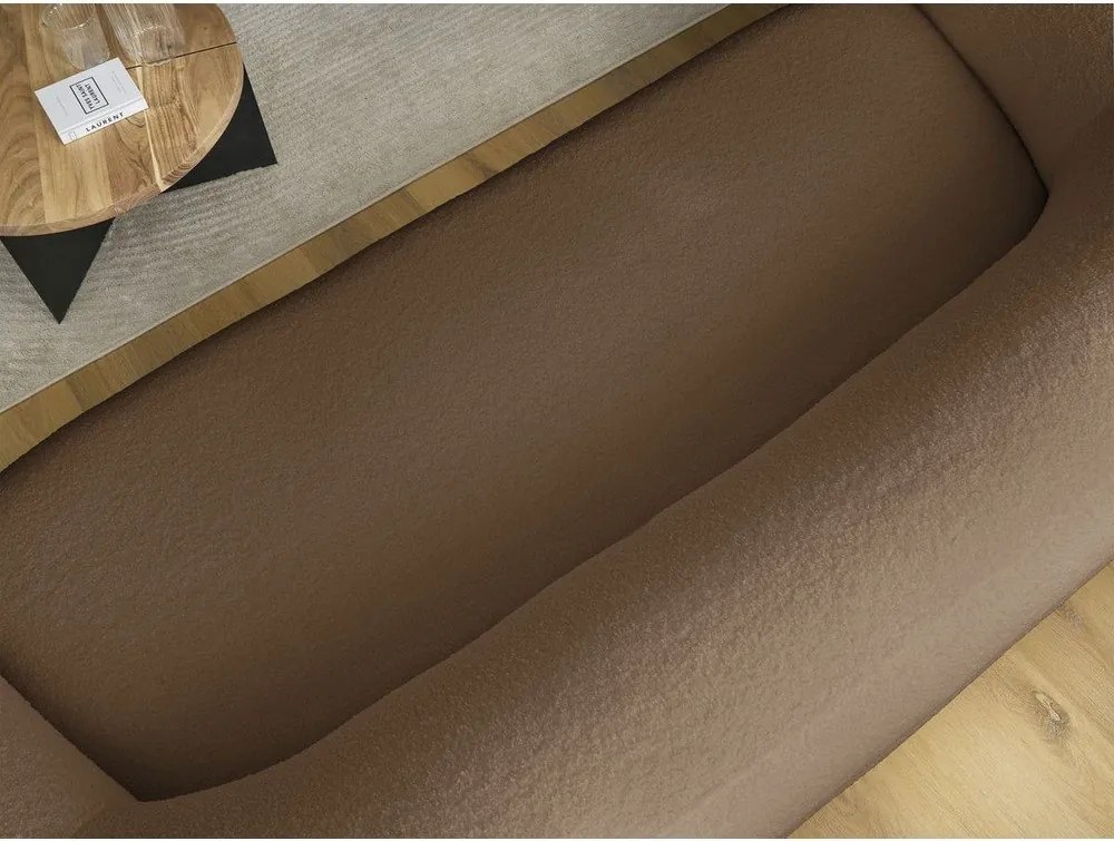 Canapea maro cu tapițerie din țesătură bouclé 193 cm Elina – Bobochic Paris