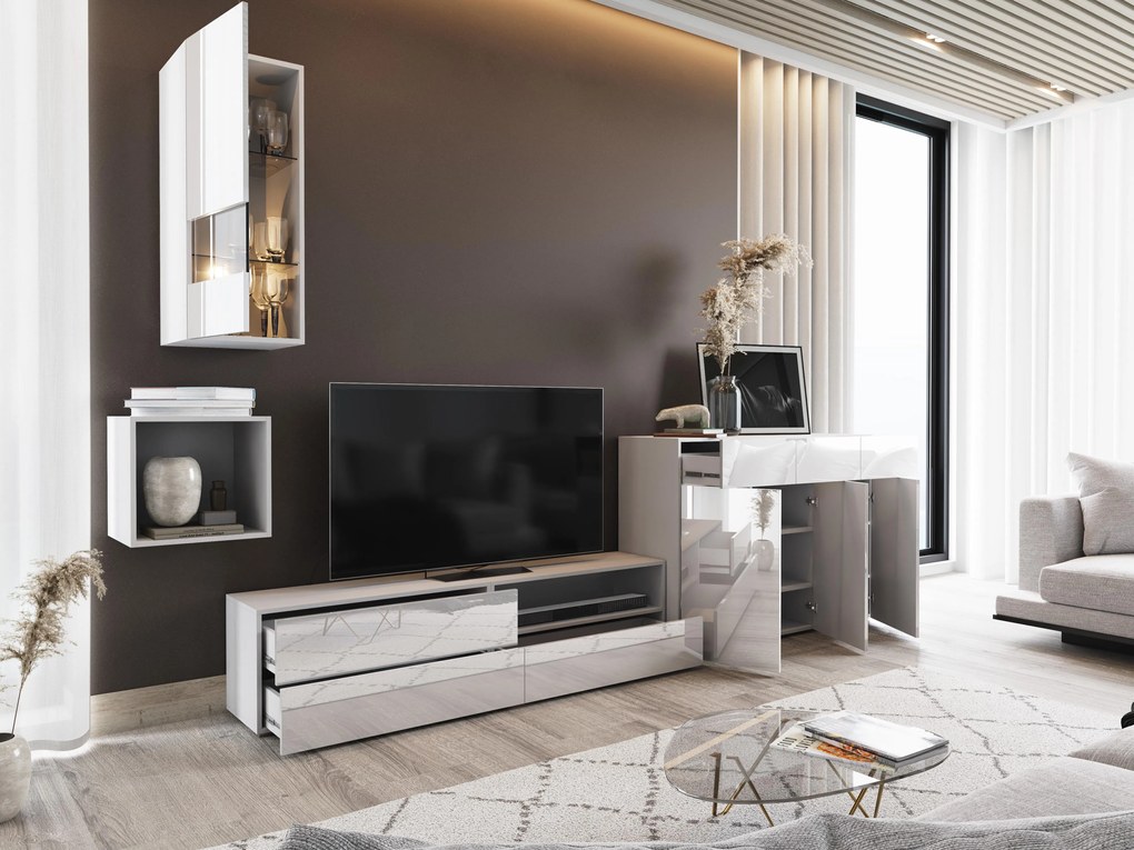Mobilier living Berny 51 (alb + Alb lucios). 1087164