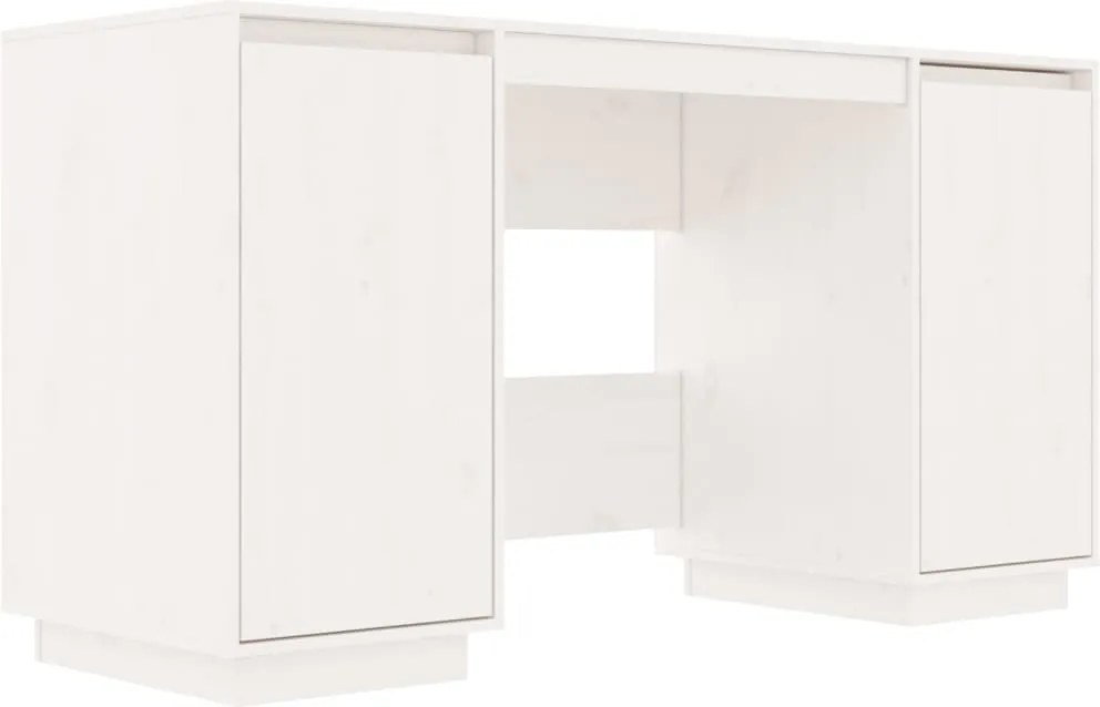 vidaXL Birou, alb, 140x50x75 cm, lemn masiv de pin