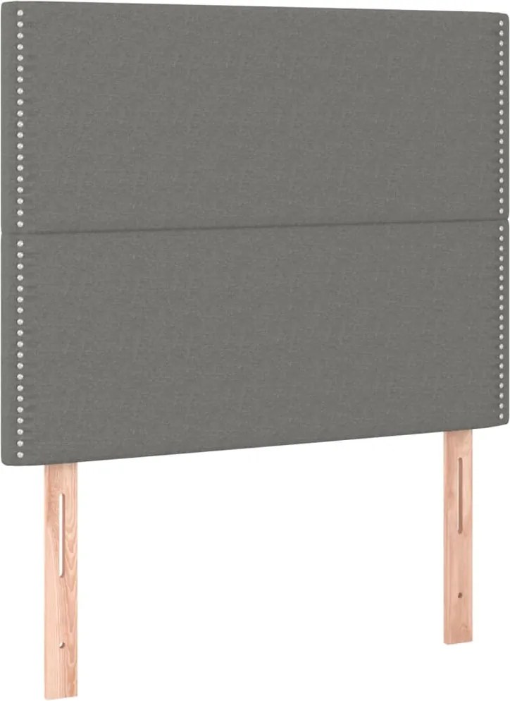 vidaXL Tăblie de pat gri închis 80x5x118/128 cm, material textil