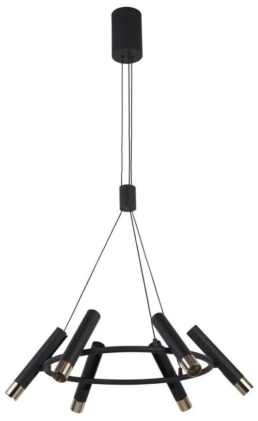 Lustra LED suspendata design minimalist Belle negru/auriu