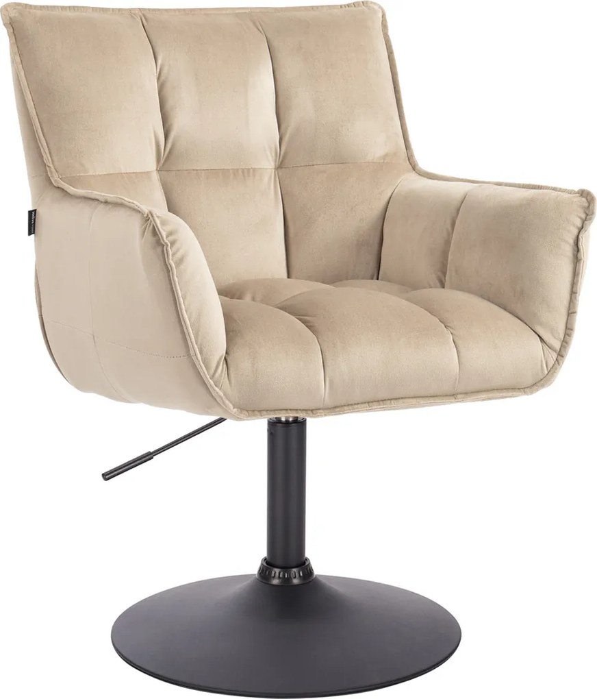 HR560N Scaun Catifea Latte cu Bază Neagră