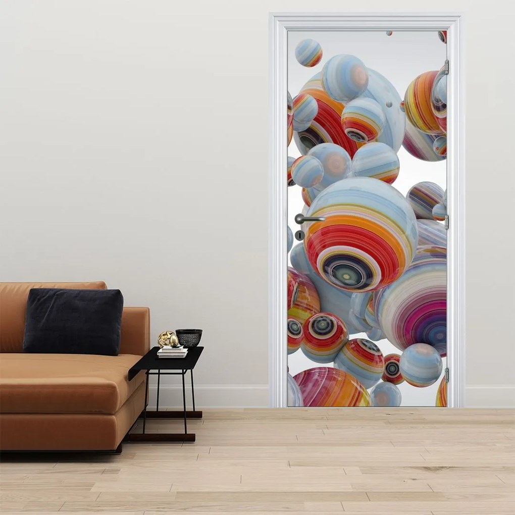 Fototapet pentru ușă - Bile pictate (95x205cm)