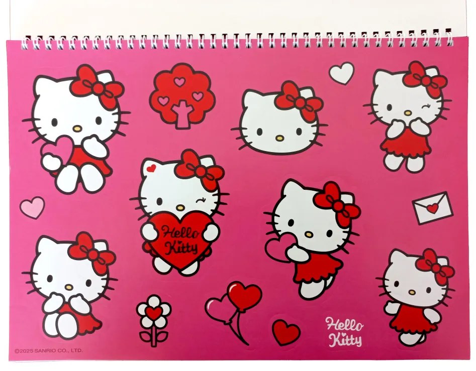 Hello Kitty Sweetheart Caiet de schițe spirală A/4 cu 40 de foi și autocolante