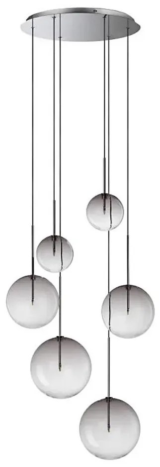 Lustră LED pe cablu Ideal Lux EQUINOXE 6xG4/2W/230V d. 65 cm crom/fumuriu