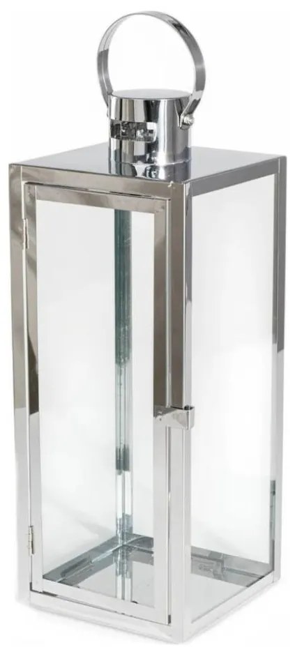 Felinar decorativ 38 cm, crom lucios