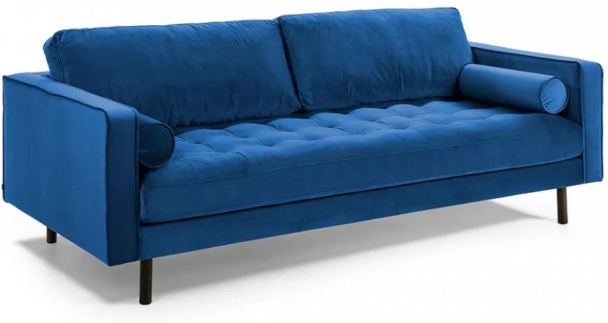 Canapea albastra din catifea 222 cm Bogart La Forma