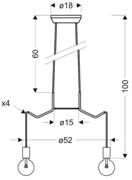 Lustră pe cablu BASSO 4xE27/40W/230V albă