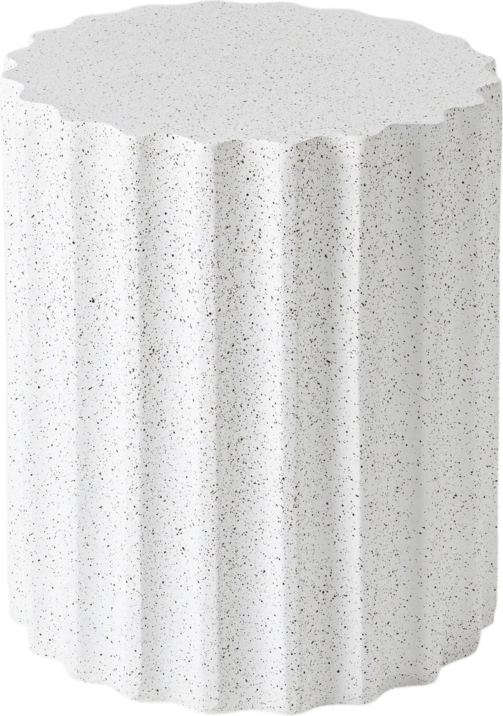 Măsuță de cafea rotundă Tiaris 41 cm - terrazzo alb