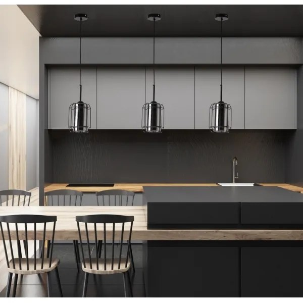 Lustră pe cablu JONERA 1xE27/40W/230V negru