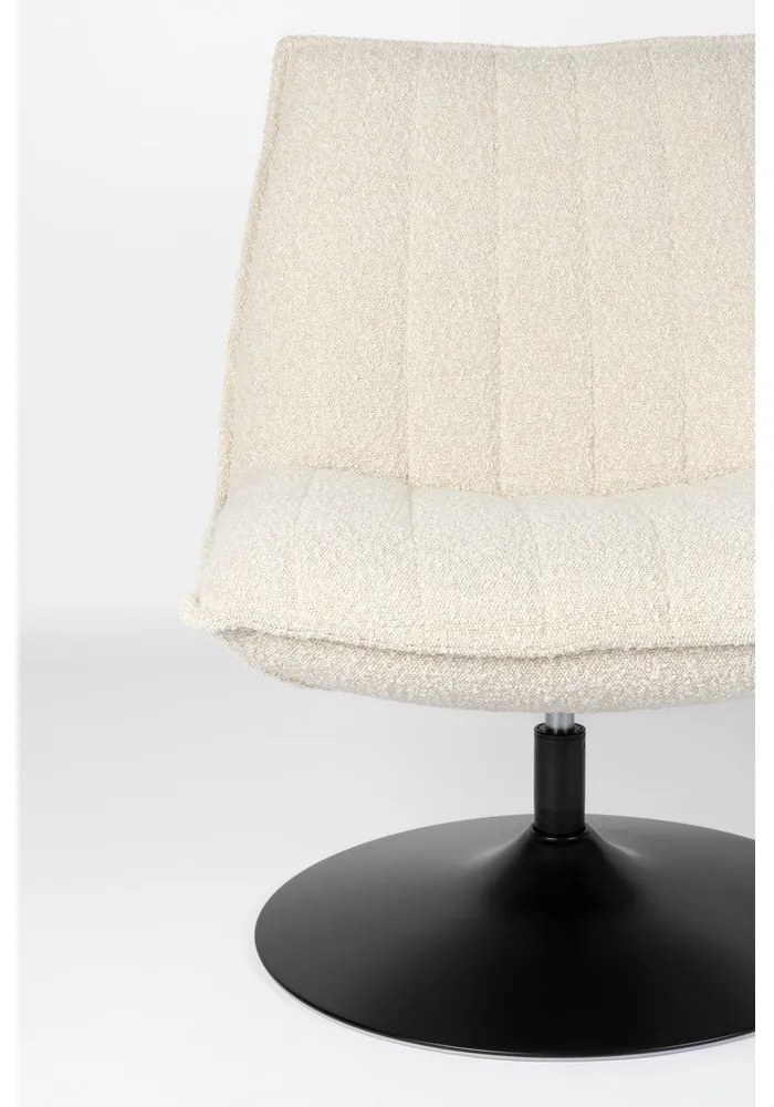 Fotoliu alb cu tapițerie din stofă bouclé Jax – White Label