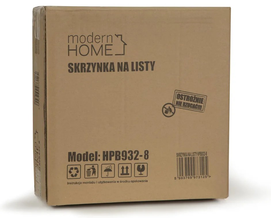 Cutie poștală din oțel galvanizat cu suport pentru ziare antracit