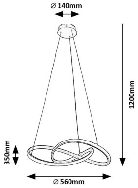 Lustră LED pe cablu Rabalux 72215 CASTIEL LED/36W/230V 3000K auriu