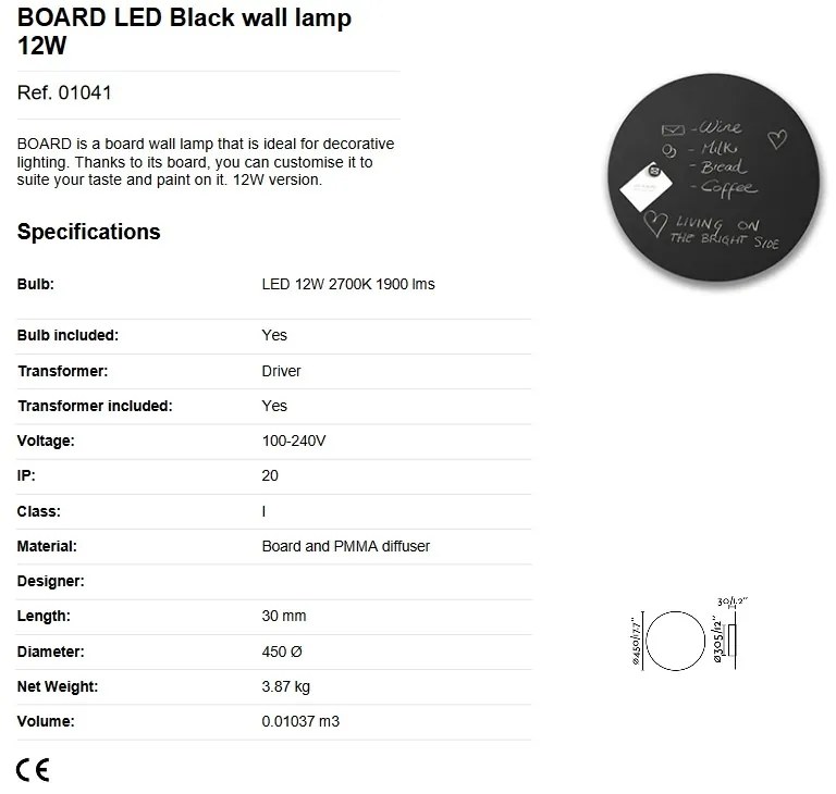 Aplica LED decorativa cu lumina ambientala design modern 45cm BOARD