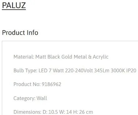 Aplica de perete LED design modern PALUZ