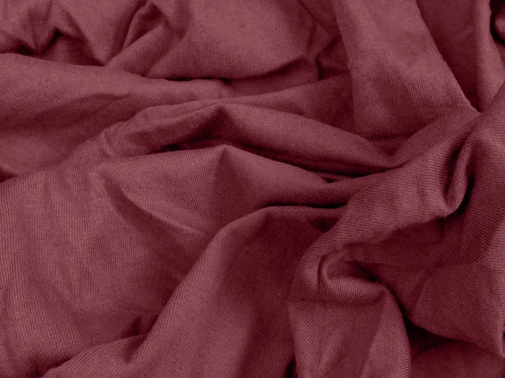 Cearsaf jersey cu lycra visiniu 90 x 200 cm