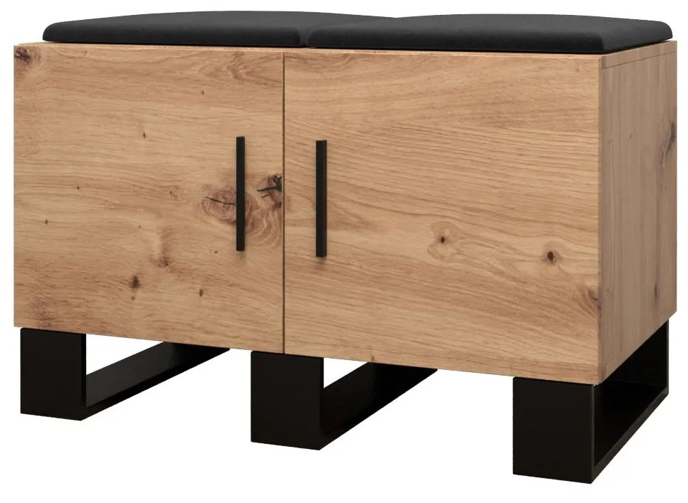 Set mobilier pentru hol Amanda 18 (Stejar artisan + Negru). 1086014