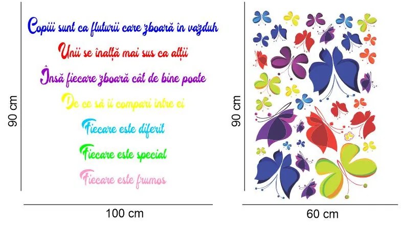 Sticker perete Copiii sunt ca fluturii 2