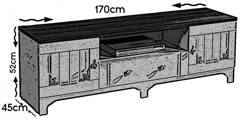 Comoda TV Gazel170Lk Alb-Maro