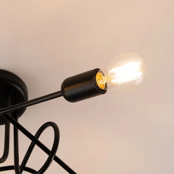 Lustră pe tijă Sollux SL.1435 LOOP 5xE27/15W/230V negru