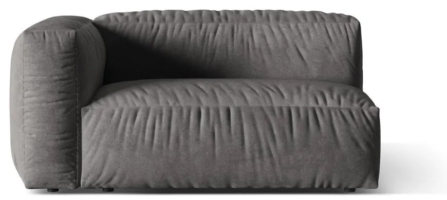 Modul pentru canapea modulară gri cu tapițerie din catifea (cu colț pe partea stângă) Martina – Micadoni
