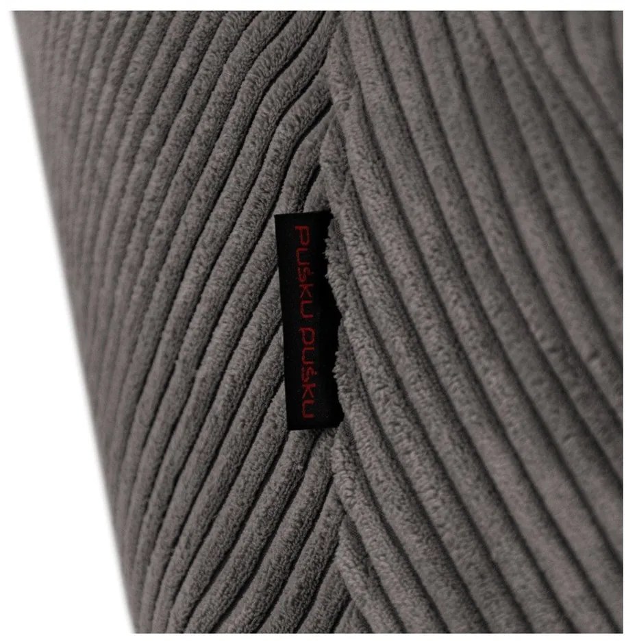 Fotoliu bean bag crem cu tapițerie din catifea reiată Tube – SLOWDOWN