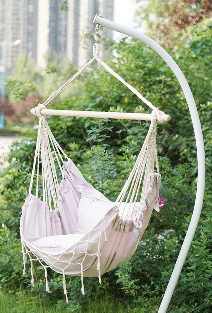 Fotoliu balansoar suspendabil, roz învechit, OFRAME