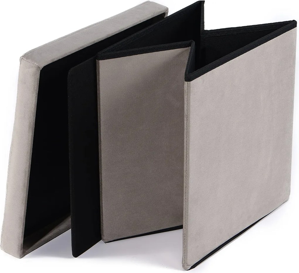 OFERTA Taburet pliabil bej ZAREX VELVET L II calitate.