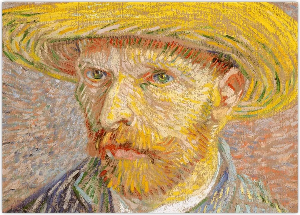 Tablou - Vincent van Gogh, Self-Portrait with a Straw Hat (The Potato Peeler), reproducere (70x50 cm)