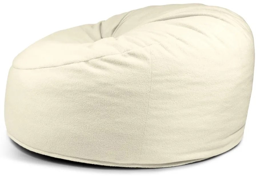 Fotoliu bean bag crem cu tapițerie din țesătură bouclé Om 135 – SLOWDOWN