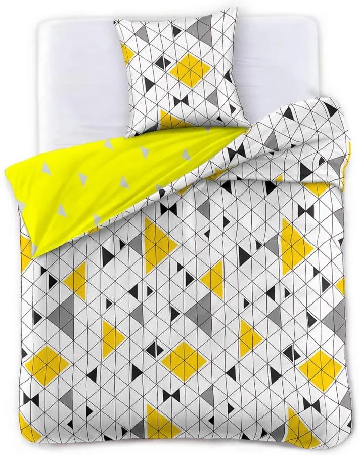 Lenjerie de pat din bumbac satinat DecoKing Geometric, 200 x 220 cm