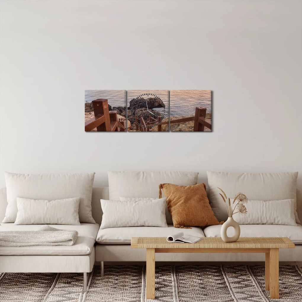 Tablou - Coborâre la mare (cu ceas) (90x30 cm)