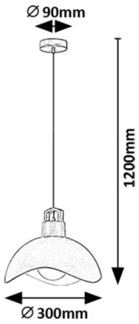 Pendul stil nordic metal negru Filina