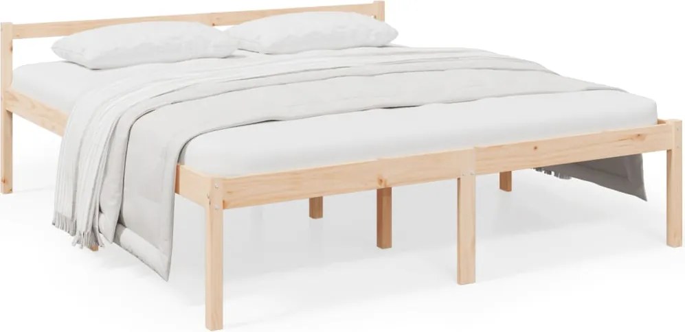 vidaXL Pat pentru seniori, 200x200 cm, lemn masiv de pin