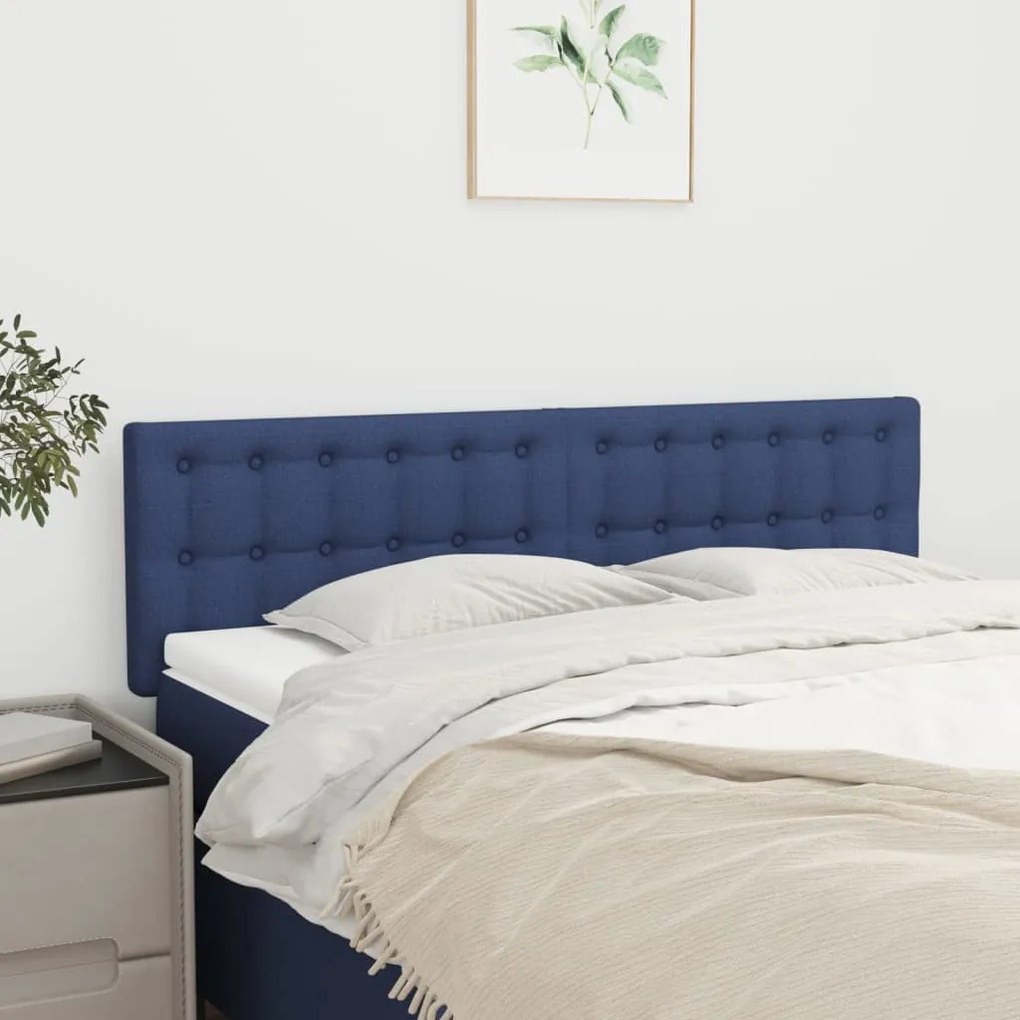 vidaXL Tăblii de pat, 2 buc., albastru, 72x5x78/88 cm, textil